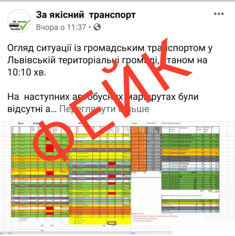 ГО “За якісний транспорт” поширює неправдиву інформацію щодо маршрутів АТП №1